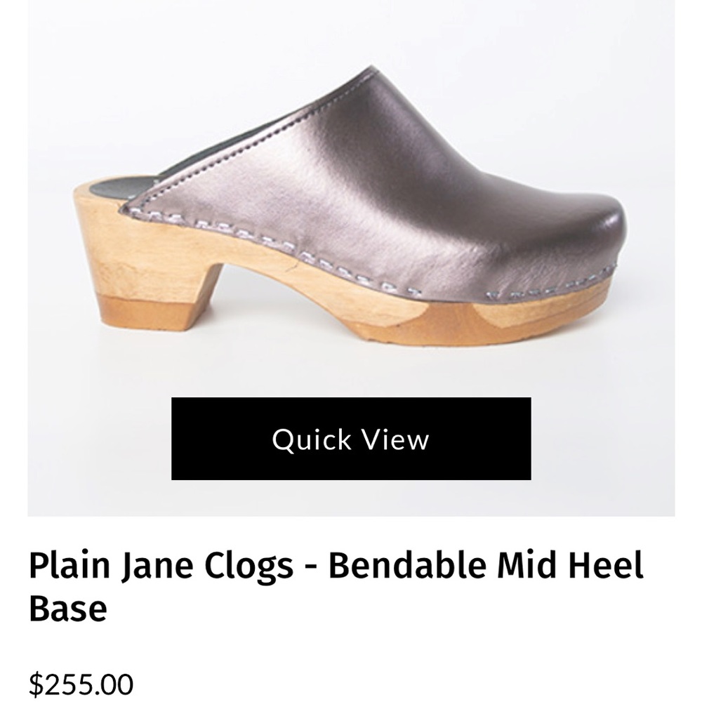 Sven clogs mid heel Pewter Metallic with Natural base